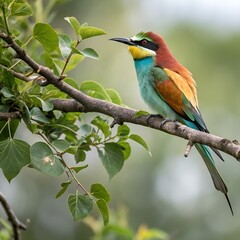 Obraz premium perched on a branch, showcasing its vibrant colors and delicate features.