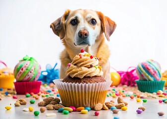 Adorable Dog Birthday Celebration: Cupcakes & Treats