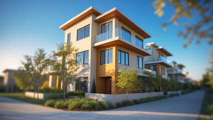Fototapeta premium Single-Family Home, Townhouse, Condo, Apartment – Find Your Home 