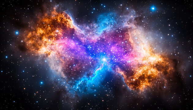 Cosmic Butterfly Nebula Vibrant interstellar cloud
