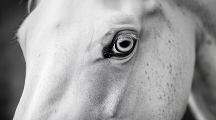 Fototapeta premium Close-up of a white stallion. 