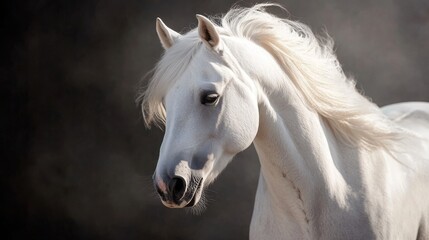 Obraz premium Close-up of a white stallion. 