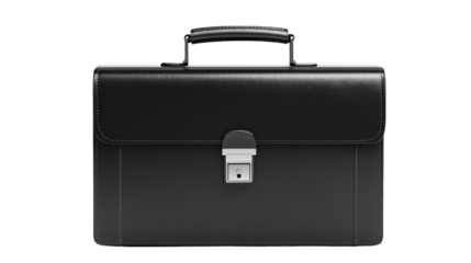 black briefcase isolated on white background