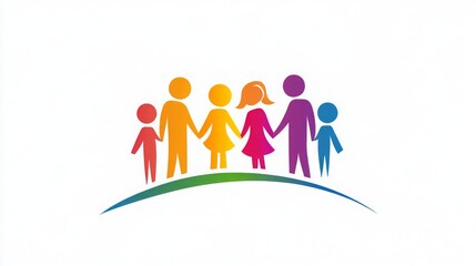 Fototapeta premium Family unity logo with people together