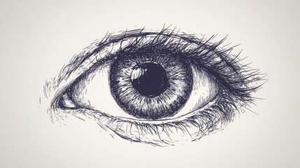 Obraz premium Hand-drawn human eye for educational infographics. 