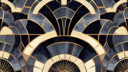 Modern geometric art deco seamless tile pattern. 