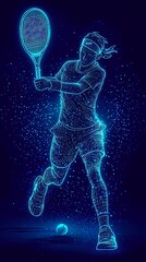 Neon Tennis Player Action