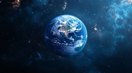 Breathtaking Panoramic View of Vibrant Blue Marble Earth from Space