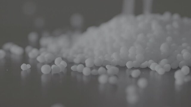Closeup shot of urea fertilizer, Slow motion
