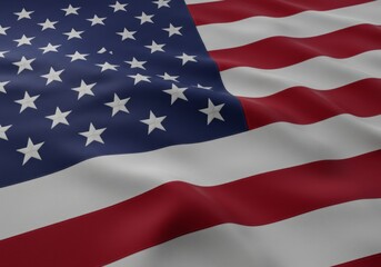 Obraz premium Close-up of the American flag, waving or rippling