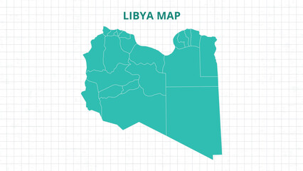 A Map highlighting Libya Map, Libya modern map with Grey Color Hi detailed Vector, geographical borders