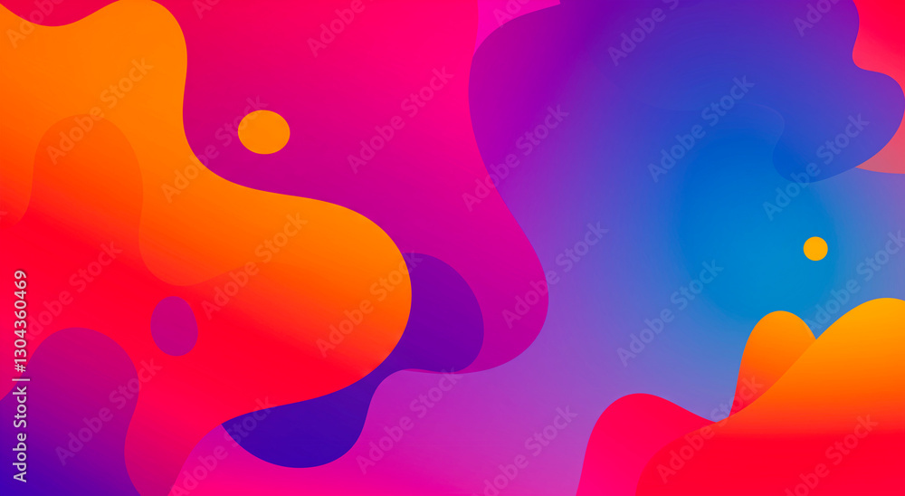 Poster abstract fluid gradient background with vibrant colors, modern digital art with smooth curves and or