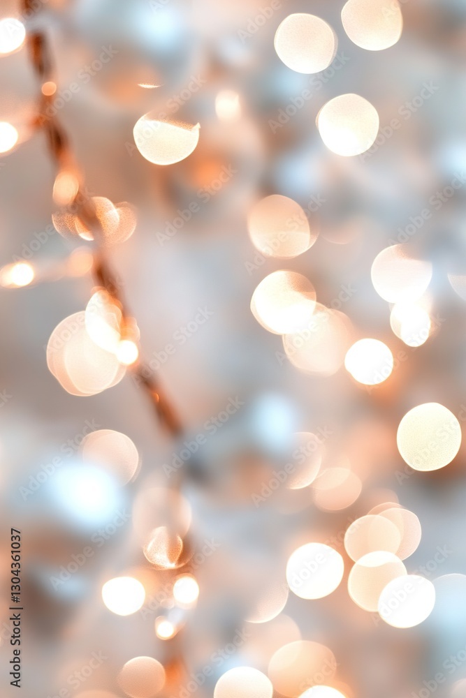 Poster warm glowing hues blend into an abstract background filled with dreamy bokeh lights, simulating blur