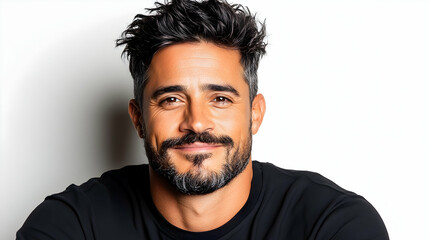 Obraz premium Man smiling, headshot, white background
