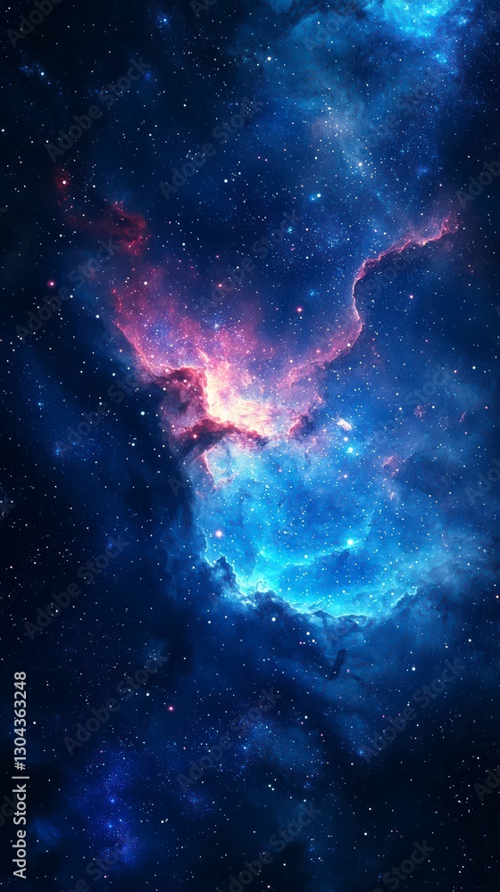 Poster cosmic nebula: a breathtaking view of a vibrant nebula in deep space, showcasing a stunning array of