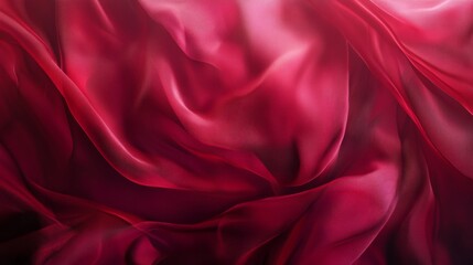Obraz premium Translucent Crimson Silk Drapes Flowing Elegantly In Soft Light