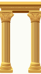 Obraz premium Elegant Gold Column Arch in Greek Roman Style Minimalist SVG Vector Design