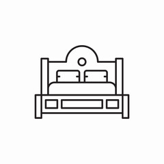 Hotel bed accommodation room icon vector sign