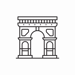 Triumphal arch landmark monument icon vector sign