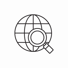 Global search world exploration icon vector sign
