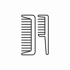 Hair comb grooming tool icon vector sign