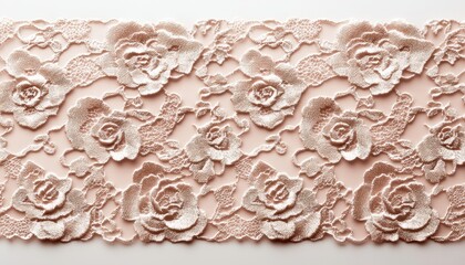 Seamless intricate floral lace in radiant gold on soft blush silk, refined bridal luxury pattern, high-end romantic elegance, sophisticated ornamental beauty