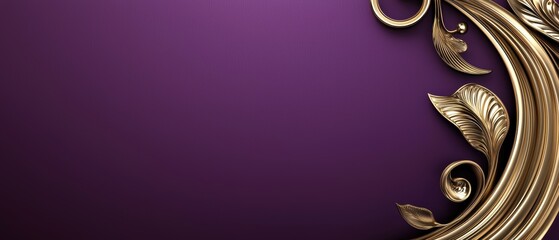 Seamless intricate golden brocade floral motifs on deep amethyst velvet, refined aristocratic luxury pattern, sophisticated European ornamental elegance