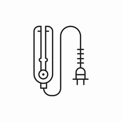 hair iron icon vector sign