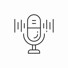 Podcast microphone audio recording icon vector sign