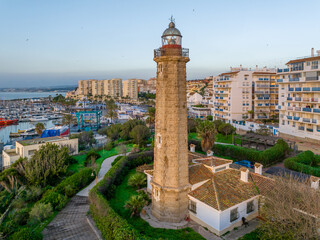 Faro de Punta Doncella en Estepona, Malaga, Andalucia, España