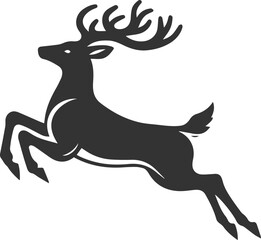A deer caught in the middle of a leap animal silhouette vector