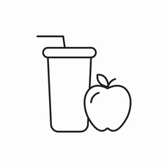 Healthy smoothie drink cup icon vector sign