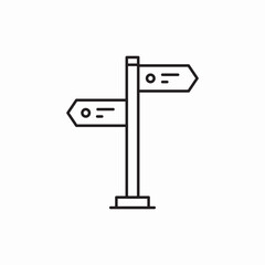 Road direction signpost guide icon vector sign