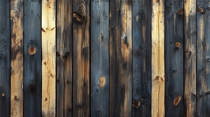 Fototapeta premium Rustic Weathered Wood Planks Background Dark Warm Tones. AI Generated
