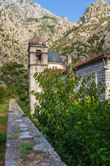 Old town of Kotor, Montenegro, church and fortress