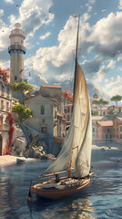 sailing ship in the harbor