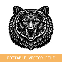 Vector logo of a bear head. Professional esport logo of a grizzly. cam be used as emblems, tattoo, sign, logo.
