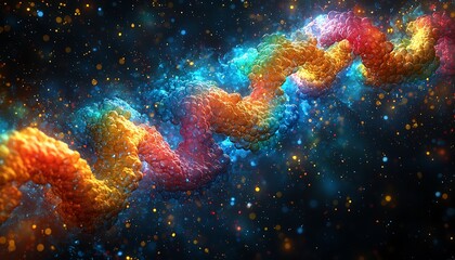 Colorful spiral nebula in space