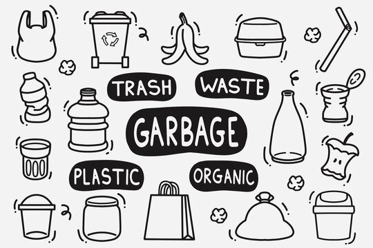 set of garbage good for background, wallpaper, element design, icon, etc