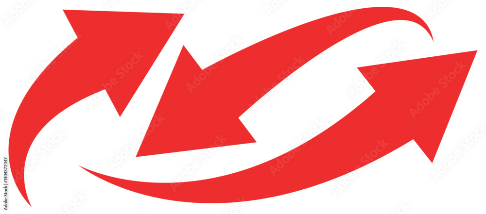 Poster red arrow set. red curved arrow icon set for website. red arrow icon on white background. arrow sign