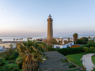 Faro de Punta Doncella en Estepona, Malaga, Andalucia, España