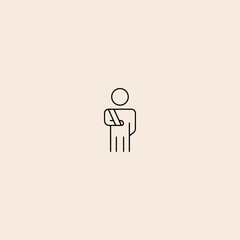 injury, accident icon flat vector design. 