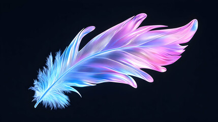 Colorful Abstract Feather Design with Soft Translucent Appearance