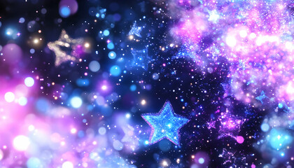 Sparkling stars cosmic swirl, night sky