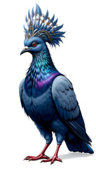 Fototapeta premium Victoria Crowned Pigeon bird on white background