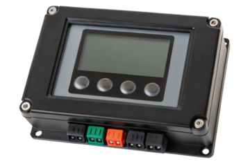 Industrial control panel with display isolated with transparent background