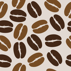Seamless pattern of coffee beans vector