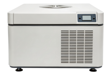 White laboratory centrifuge machine isolated with transparent background