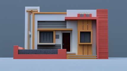 Naklejka premium Modern House Exterior 3D Rendering