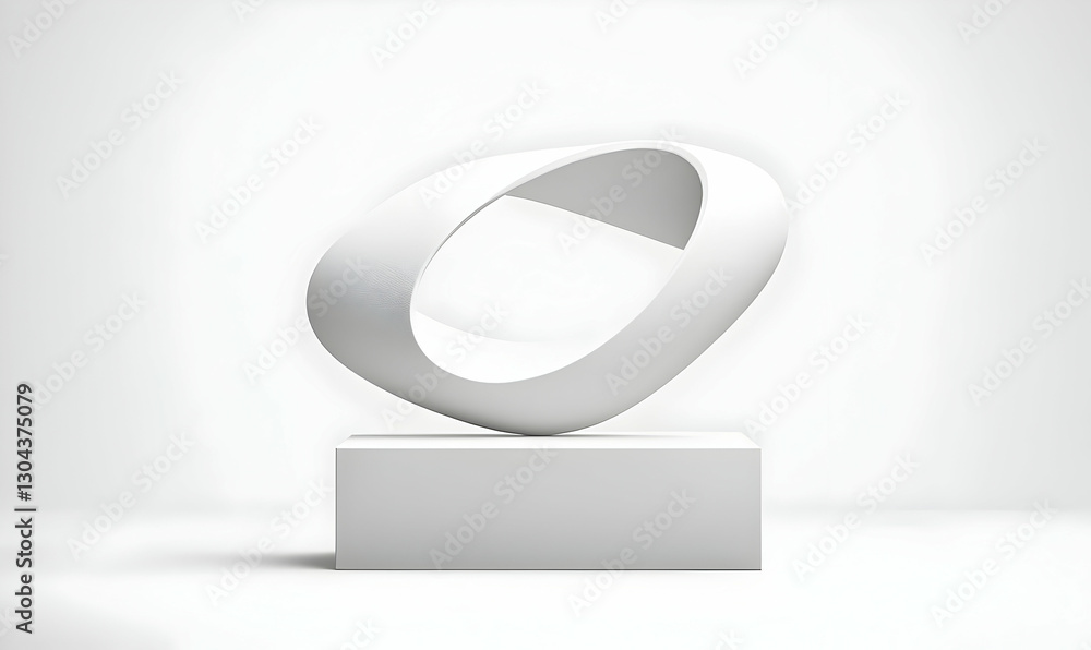 Poster elegant abstract sculpture with smooth curves and minimalist style